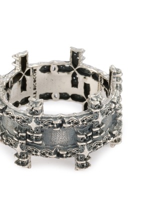 Detail View - Click To Enlarge - EMANUELE BICOCCHI - Notre-Dame Sterling Silver Cross Double Band Ring
