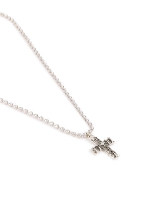 Detail View - Click To Enlarge - EMANUELE BICOCCHI - Beaded Chain Notre-Dame Sterling Silver Cross