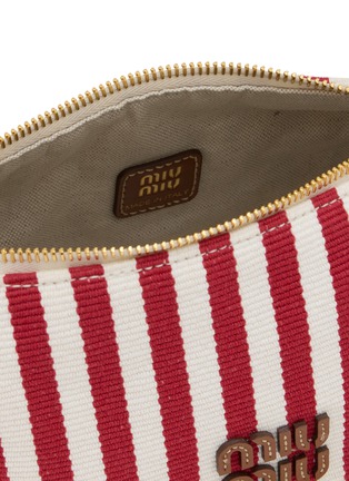 Detail View - Click To Enlarge - MIU MIU - Cotton Leather Pouch Bag