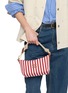 Figure View - Click To Enlarge - MIU MIU - Cotton Leather Pouch Bag