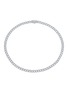LC COLLECTION JEWELLERY Pavé Cuban Link 18K White Gold Diamond Necklace — Size 15