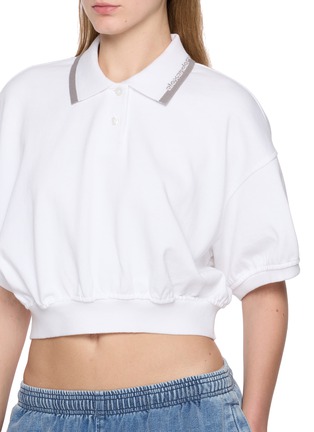  - ALEXANDERWANG - Relaxed Cropped Cinched Cotton Polo Shirt