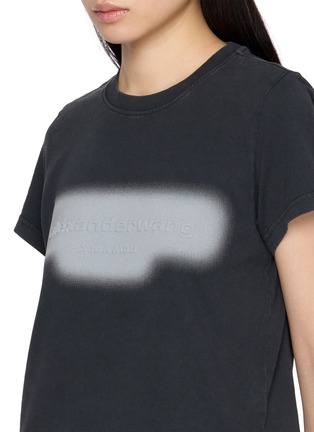  - ALEXANDERWANG - Shrunken Embossed Reflective Logo Cotton Jersey T-Shirt