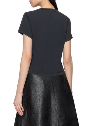 Back View - Click To Enlarge - ALEXANDERWANG - Shrunken Embossed Reflective Logo Cotton Jersey T-Shirt