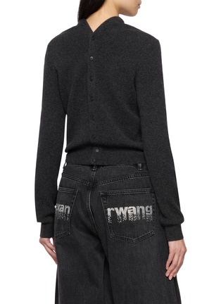 Back View - Click To Enlarge - ALEXANDERWANG - Hotfix Crystal Back Logo Jeans