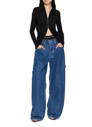 Figure View - Click To Enlarge - ALEXANDERWANG - Oversized Elasticated Boxer Brief Waist Jeans