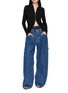 Figure View - Click To Enlarge - ALEXANDERWANG - Oversized Elasticated Boxer Brief Waist Jeans