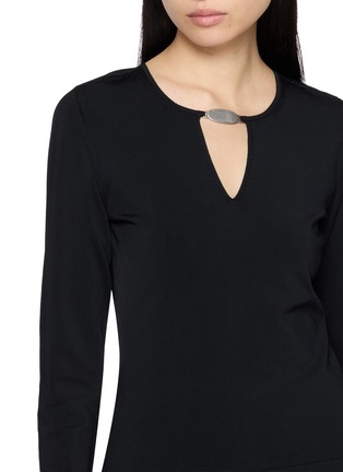  - ALEXANDERWANG - Long Sleeve V-Neck Metal Logo Top