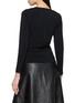 Back View - Click To Enlarge - ALEXANDERWANG - Long Sleeve V-Neck Metal Logo Top