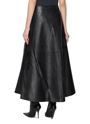 Back View - Click To Enlarge - ALEXANDERWANG - Low Waist Leather Midi Circle Skirt