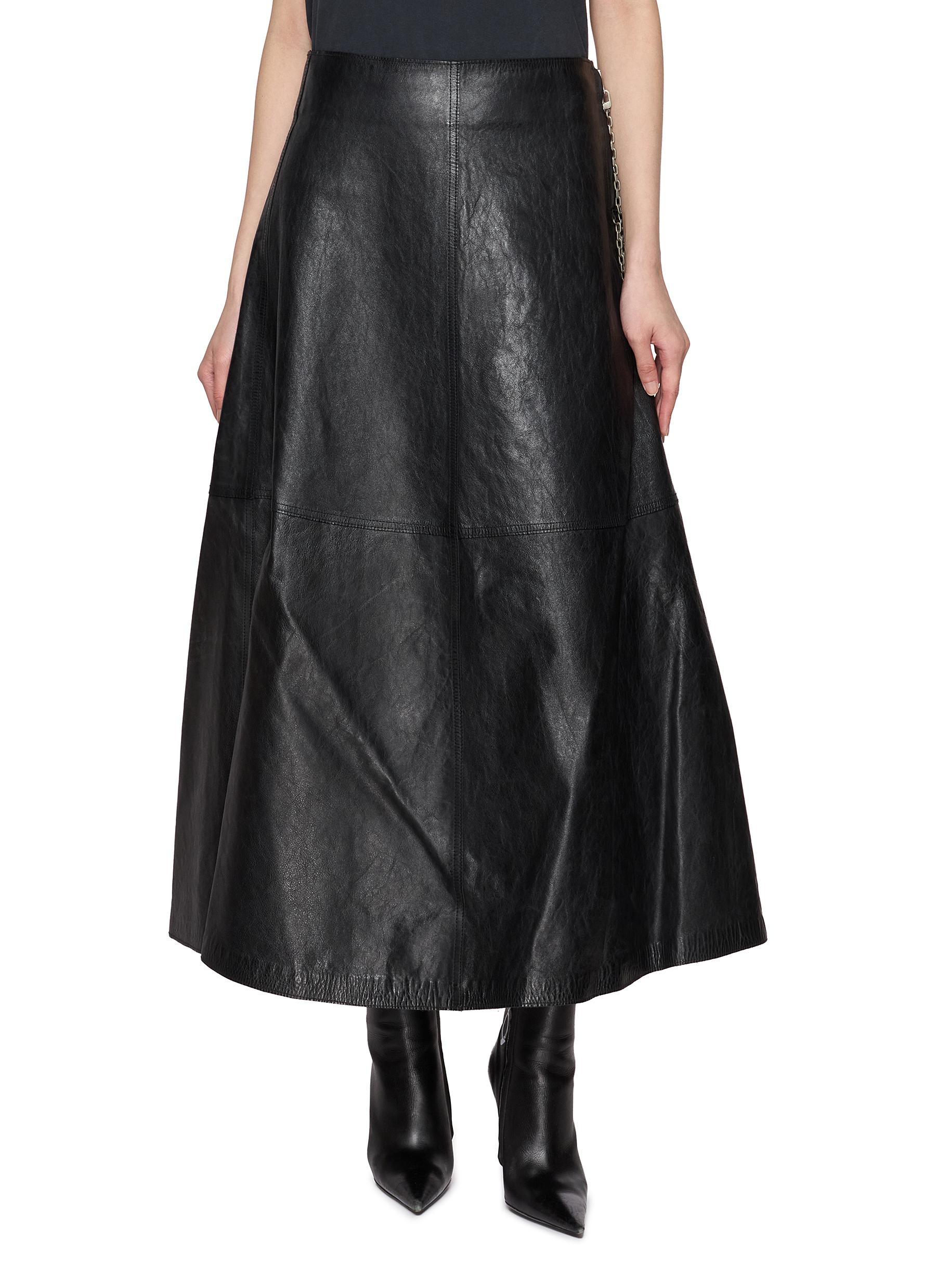 ALEXANDERWANG | Low Waist Leather Midi Circle Skirt | Women | Lane  display picture 1