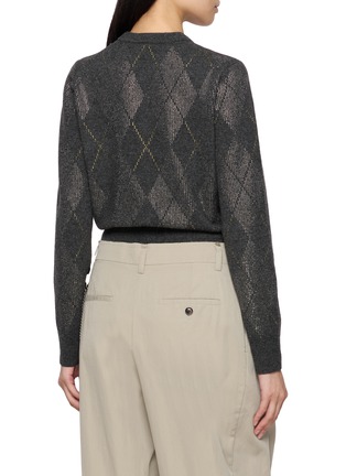 Back View - Click To Enlarge - ALEXANDERWANG - Crystal Hotfix Argyle Cardigan