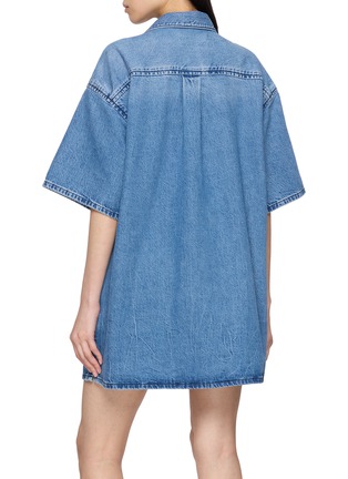 Back View - Click To Enlarge - ALEXANDERWANG - Boxy Cotton Denim Shirt Dress