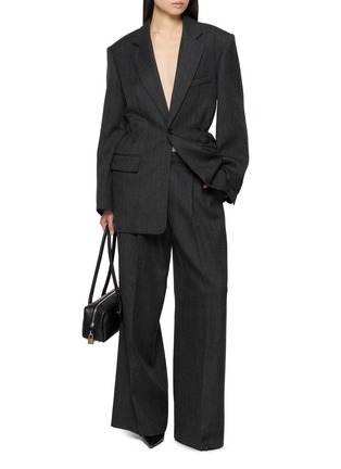 Figure View - Click To Enlarge - ALEXANDERWANG - Elasticated Waistband Wool Tailored Pants