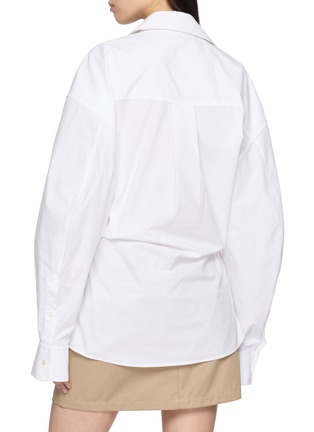 Back View - Click To Enlarge - ALEXANDERWANG - Pre-Styled Wrap Front Twill Mini Dress