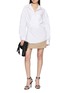 Figure View - Click To Enlarge - ALEXANDERWANG - Pre-Styled Wrap Front Twill Mini Dress