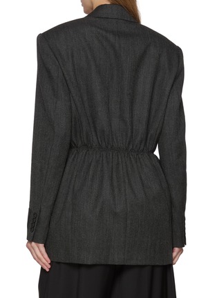 Back View - Click To Enlarge - ALEXANDERWANG - Oversized Ruched Waist Wool Twill Blazer
