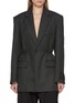 ALEXANDERWANG Oversized Ruched Waist Wool Twill Blazer