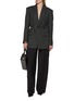 Figure View - Click To Enlarge - ALEXANDERWANG - Oversized Ruched Waist Wool Twill Blazer