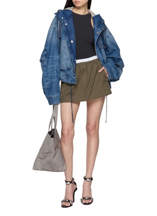 Figure View - Click To Enlarge - ALEXANDERWANG - Logo Elastic Waist Mini Skirt