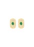 LC COLLECTION JEWELLERY 18K Yellow Gold Emerald Diamond Stud Earrings