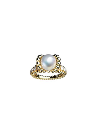 Main View - Click To Enlarge - MING SONG HAUTE JOAILLERIE - Cosmic Kaleidoscope Le Coquillage 18K Gold Pearl Diamond Ring — HK 13
