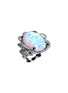 Detail View - Click To Enlarge - MING SONG HAUTE JOAILLERIE - Lotus 14K White Gold Opal Diamond Ring — HK 13