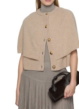 Figure View - Click To Enlarge - LANE'S - Buttoned Wool Knit Cape
