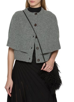 Figure View - Click To Enlarge - LANE'S - Buttoned Wool Knit Cape
