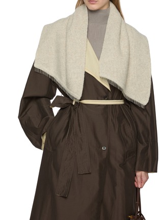 Figure View - Click To Enlarge - LANE'S - Chain Trimmed Cardigan Stitch Cashmere Silk Knit Neck Warmer