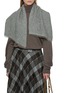 Figure View - Click To Enlarge - LANE'S - Chain Trimmed Cardigan Stitch Cashmere Silk Knit Neck Warmer