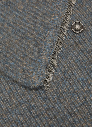 Detail View - Click To Enlarge - LANE'S - Chain Trimmed Cardigan Stitch Cashmere Silk Knit Neck Warmer