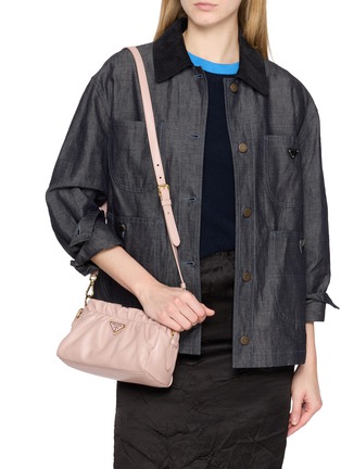 Front View - Click To Enlarge - PRADA - Nappa Small Leather Shoulder Bag