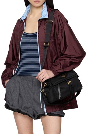 Figure View - Click To Enlarge - PRADA - Small Explore Re-Nylon Leather Shoulder Bag