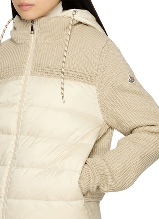  - MONCLER - Puffer Front Zip Up Hooded Knit Cardigan