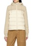 MONCLER Puffer Front Zip Up Hooded Knit Cardigan