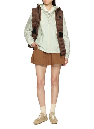 Figure View - Click To Enlarge - MONCLER - Coquelicot Zip Up Drawstring Hooded Jacket