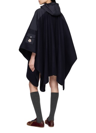 Back View - Click To Enlarge - MONCLER - Hooded Padded Zip Up Cape