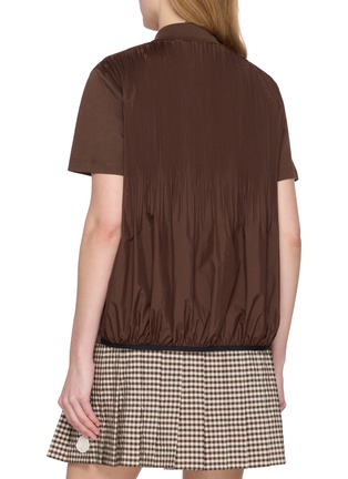 Back View - Click To Enlarge - MONCLER - Pleated Back Cotton Polo Shirt