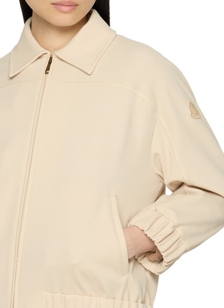  - MONCLER - Shirt Collar Zip Up Crepe Cardigan