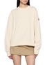 MONCLER Logo Embroidered Ribbed Crewneck Cotton Sweatshirt