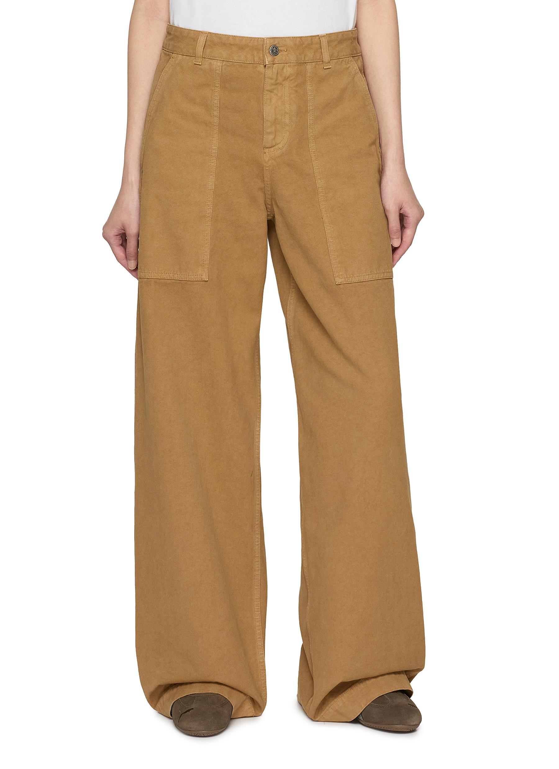MONCLER | Wide Leg Canvas Pants | Women | Lane Crawford