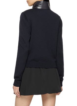 Back View - Click To Enlarge - MONCLER - Zip Up Boudin Quilt Front Cardigan