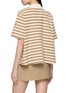 Back View - Click To Enlarge - MONCLER - Striped Knit Collar Cotton Polo Top