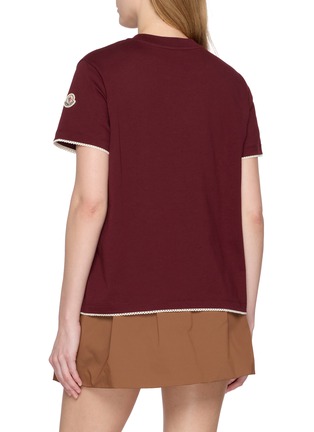 Back View - Click To Enlarge - MONCLER - Scallop Trim Cotton T-Shirt