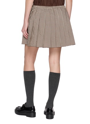Back View - Click To Enlarge - MONCLER - Pleated Gingham Mini Skirt