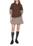 Figure View - Click To Enlarge - MONCLER - Pleated Gingham Mini Skirt