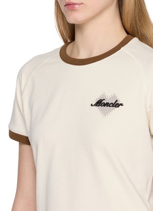  - MONCLER - Contrast Trim Embroidered Logo T-Shirt