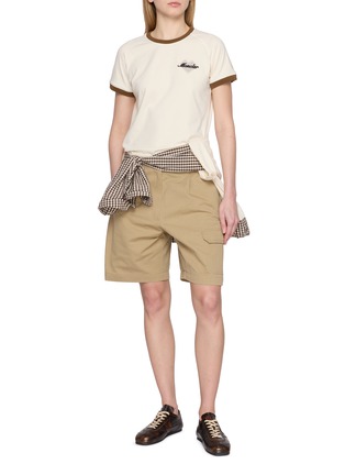 Figure View - Click To Enlarge - MONCLER - Contrast Trim Embroidered Logo T-Shirt