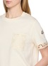  - MONCLER - Lace Trim Chest Pocket Cotton T-Shirt